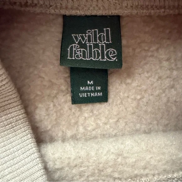 Wild Fable Cream Taupe Cropped Mock Turtleneck With Bow - Picture 5 of 6